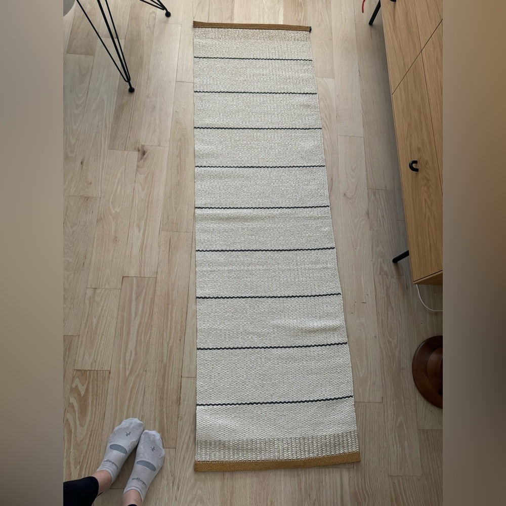 Pappelina Cream indoor/outdoor belle runner in Ochre - Picture 4 of 5